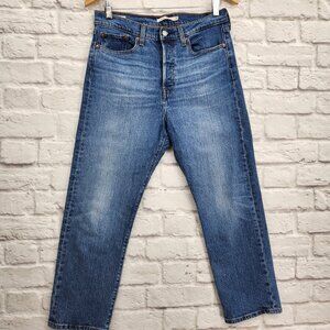 Levi's Women's Wedgie Straight High Rise Button Fly Cropped Denim Jeans Size 29